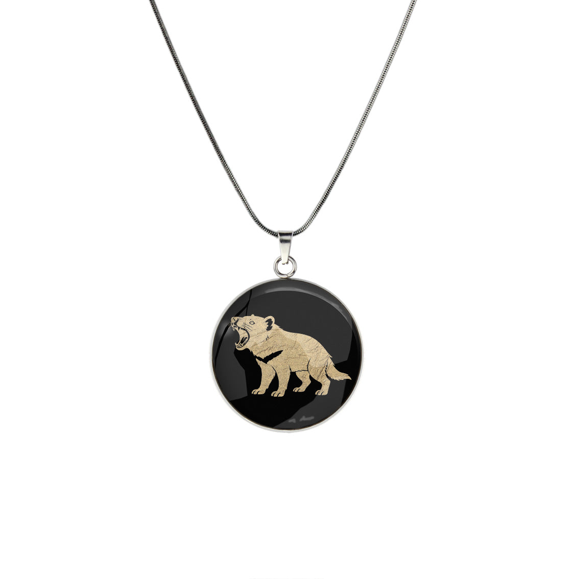 TASMANIAN DEVIL CIRCLE PENDANT ON A CHAIN NECKLACE - in Circle Box