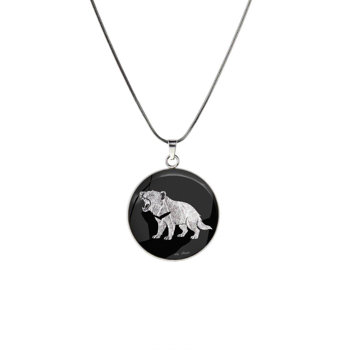 TASMANIAN DEVIL CIRCLE PENDANT ON A CHAIN NECKLACE - in Circle Box