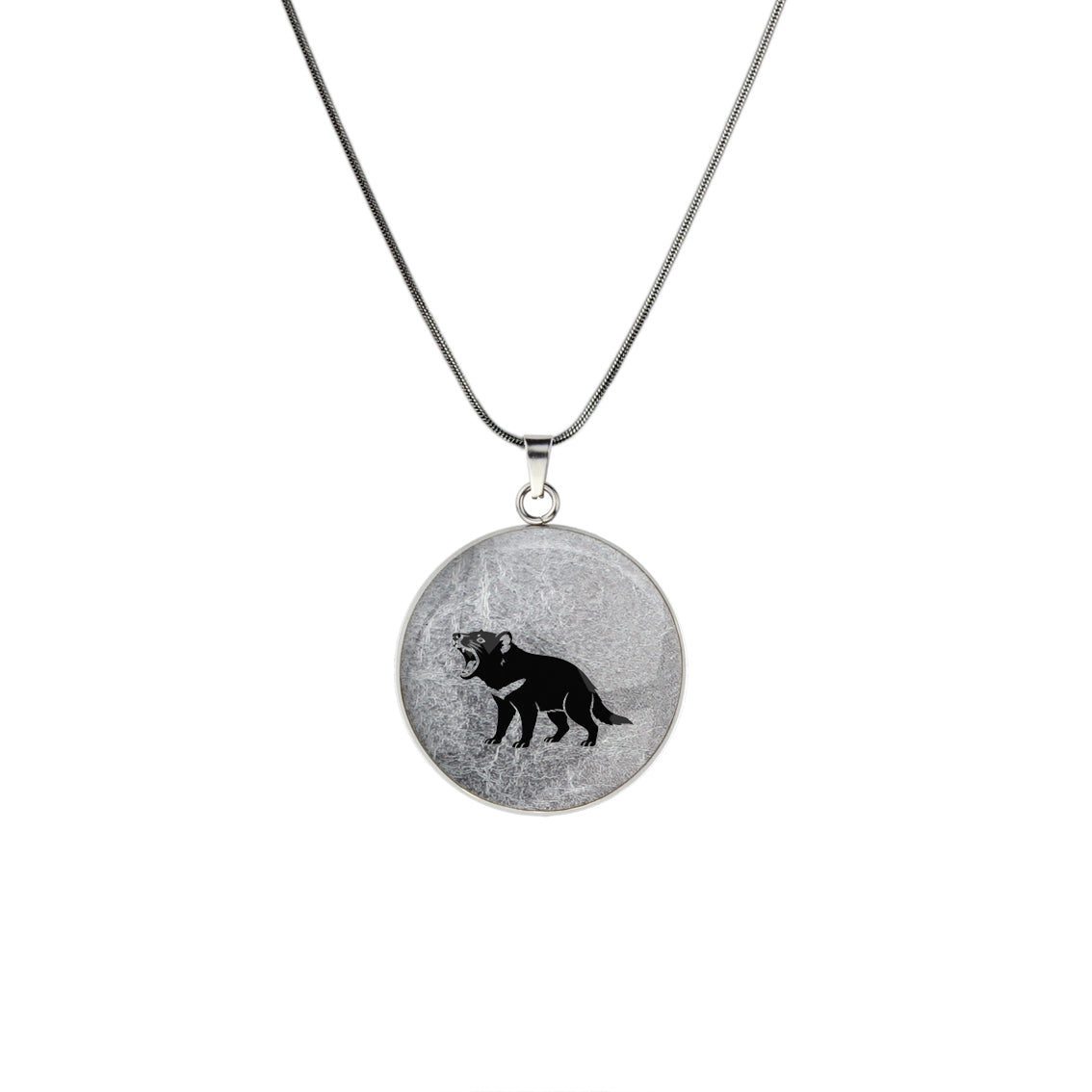 TASMANIAN DEVIL CIRCLE PENDANT ON A CHAIN NECKLACE - in Circle Box
