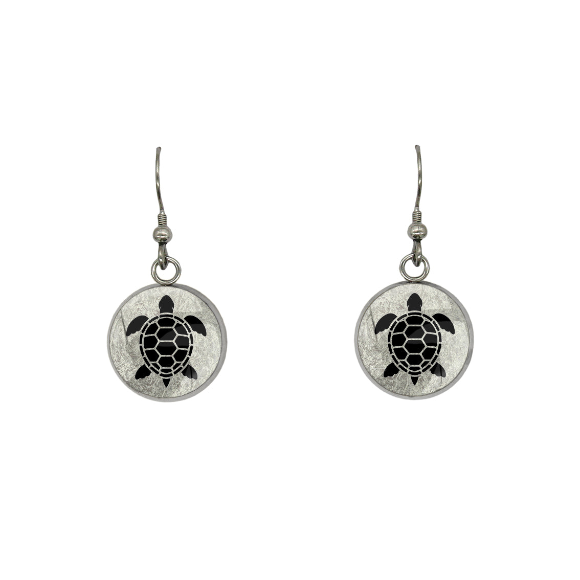 TURTLE DANGLE DROP CIRCLE EARRINGS - in Circle Box