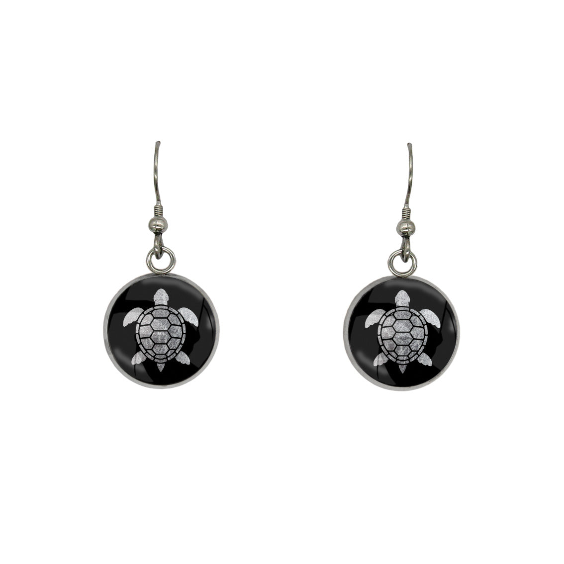 TURTLE DANGLE DROP CIRCLE EARRINGS - in Circle Box