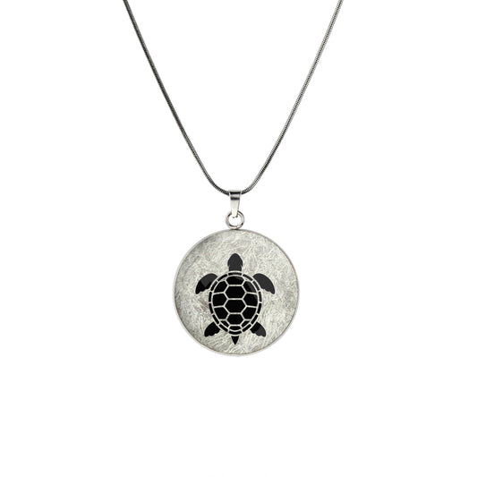 TURTLE CIRCLE PENDANT ON A CHAIN NECKLACE - in Circle Box