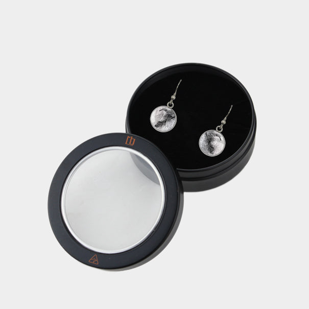 AUSTRALIAN NATIVE FLORA - WOLLEMI PINE CIRCLE EARRINGS - D936 - in Circle Box