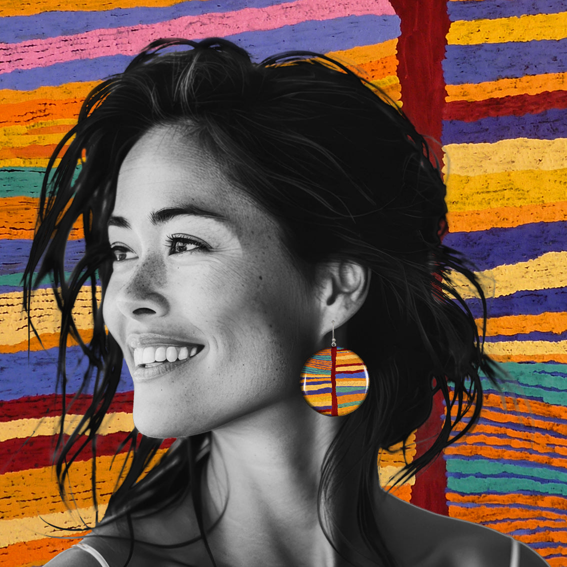 JUDY DISC MEDIUM STATEMENT EARRINGS - ST024