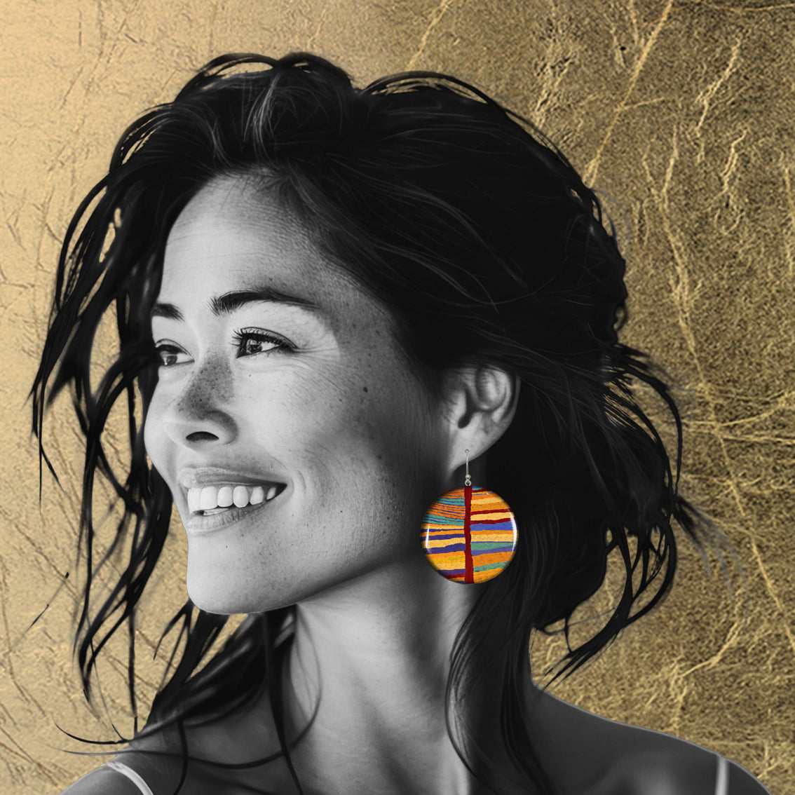 JUDY DISC MEDIUM STATEMENT EARRINGS - ST024