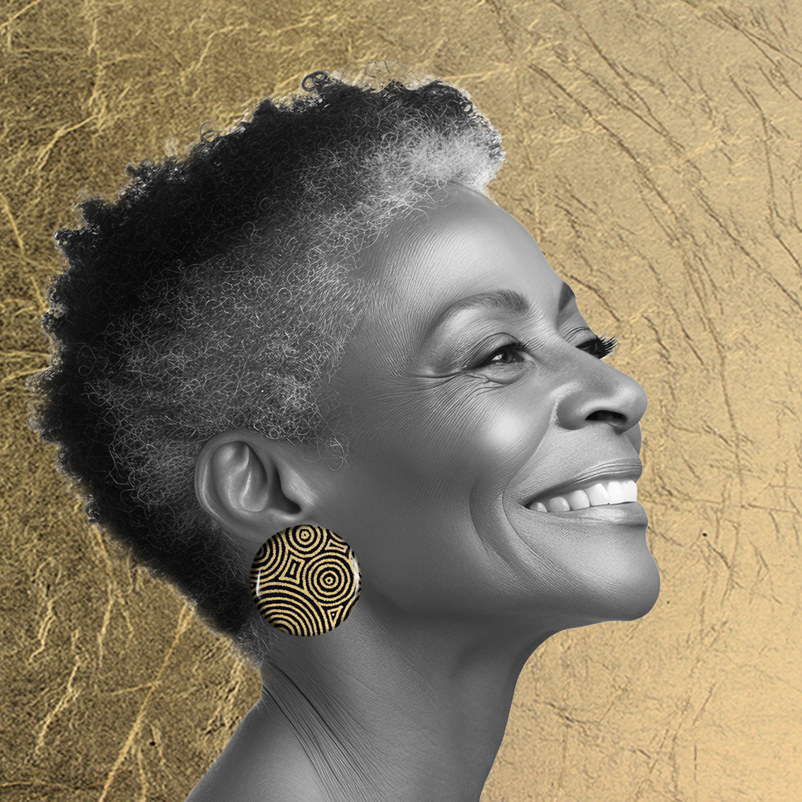 SARAH DISC MEDIUM STATEMENT EARRINGS - ST016