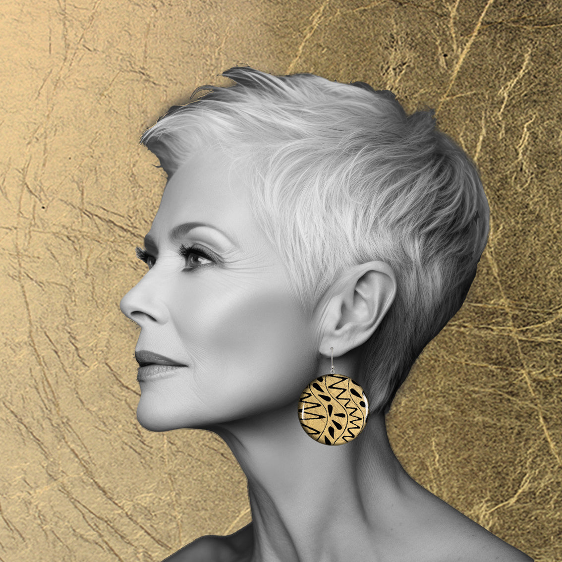 URSULA DISC MEDIUM STATEMENT EARRINGS - ST023