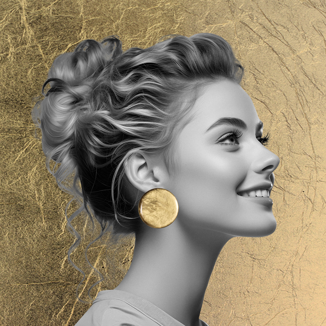 ASTRE DISC MEDIUM STATEMENT EARRINGS - ST017