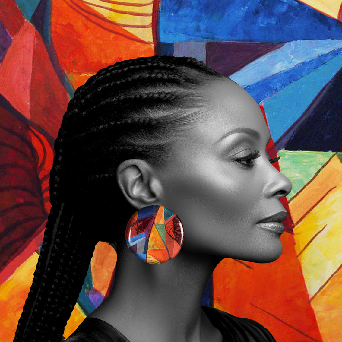 ENTRECHAT DISC LARGE STATEMENT EARRINGS - ST019