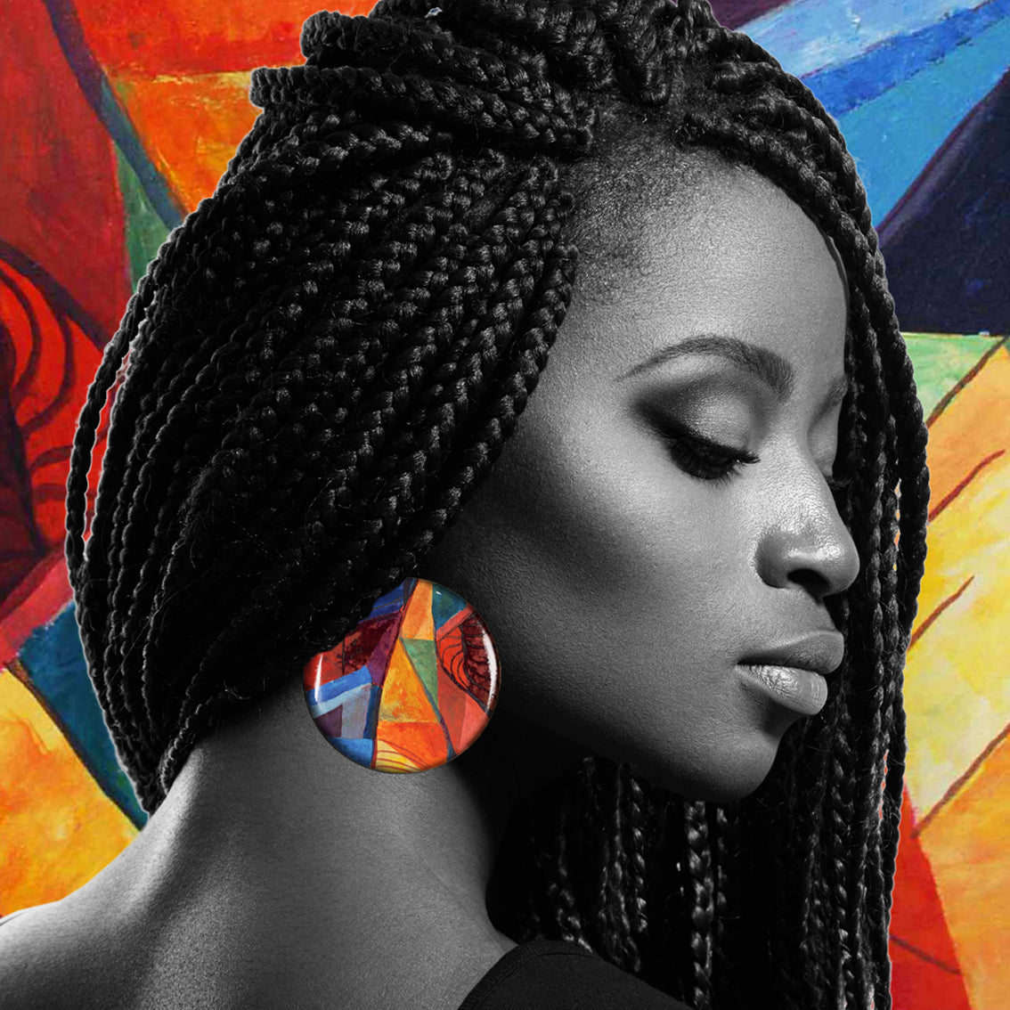 ENTRECHAT DISC LARGE STATEMENT EARRINGS - ST029