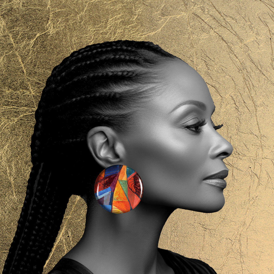 ENTRECHAT DISC LARGE STATEMENT EARRINGS - ST019