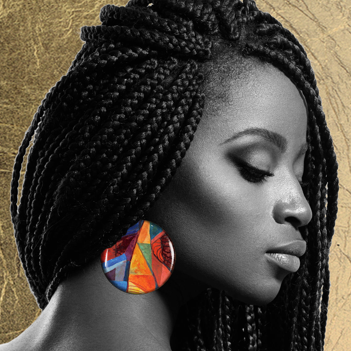 ENTRECHAT DISC LARGE STATEMENT EARRINGS - ST029