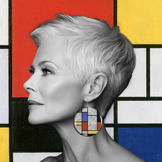 MONDRIAN DISC LARGE STATEMENT EARRINGS - ST031