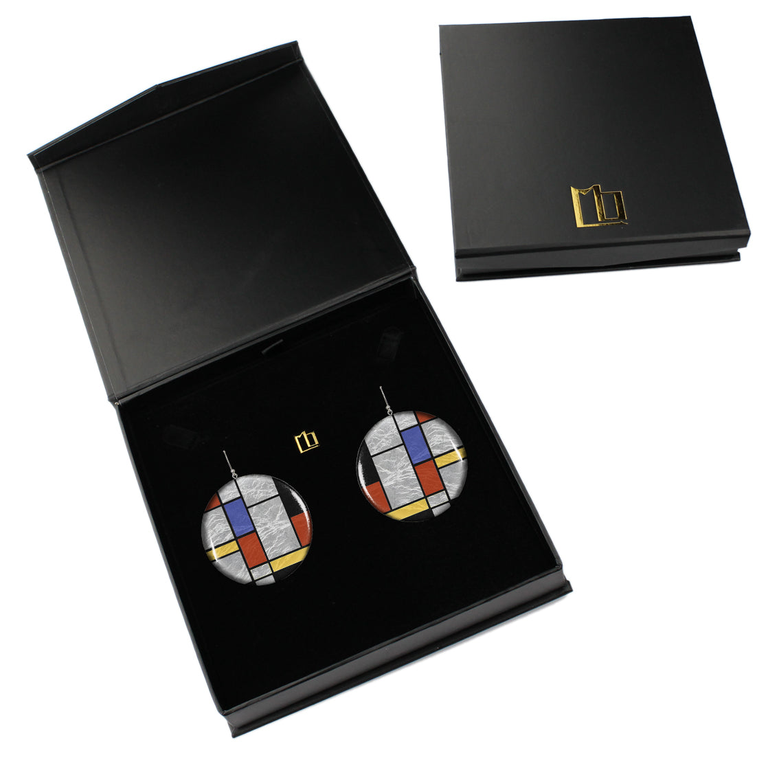 MONDRIAN DISC LARGE STATEMENT EARRINGS - ST031