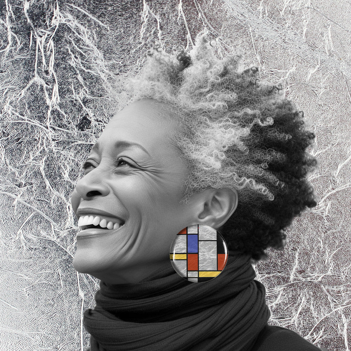 MONDRIAN DISC LARGE STATEMENT EARRINGS - ST021