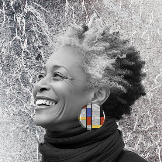 MONDRIAN DISC LARGE STATEMENT EARRINGS - ST021