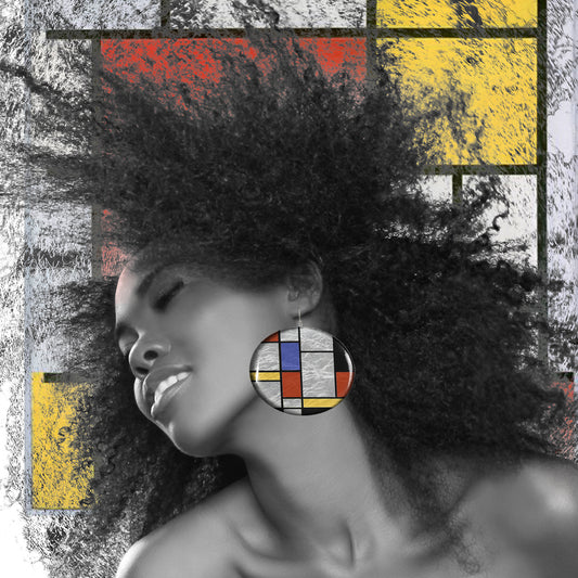 MONDRIAN DISC X LARGE STATEMENT EARRINGS - ST035