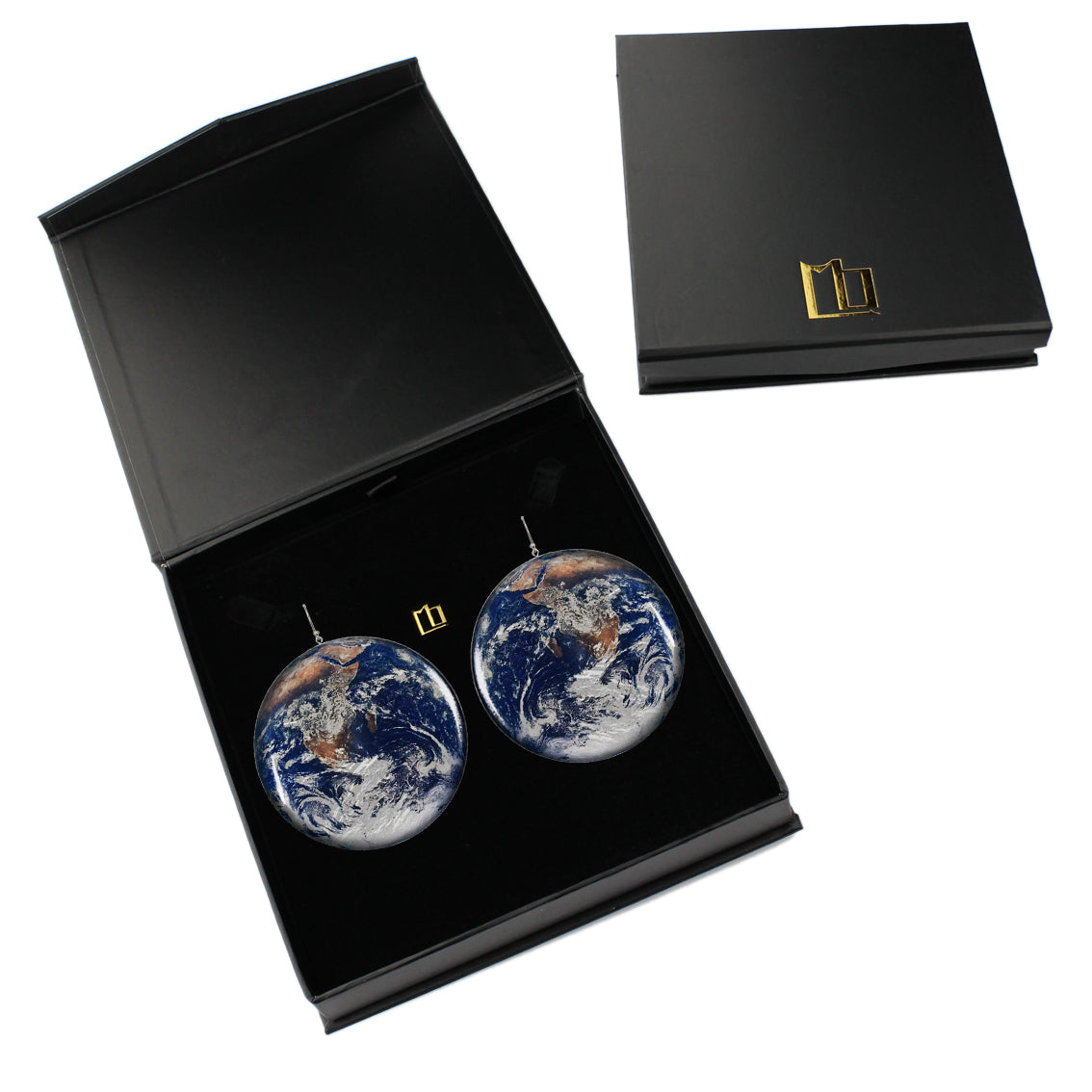 PLANET EARTH DISC X LARGE STATEMENT EARRINGS - ST036