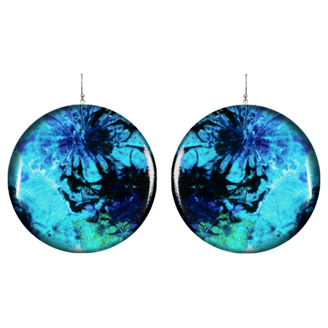 MEDITATION BLUE DISC X LARGE STATEMENT EARRINGS - ST033