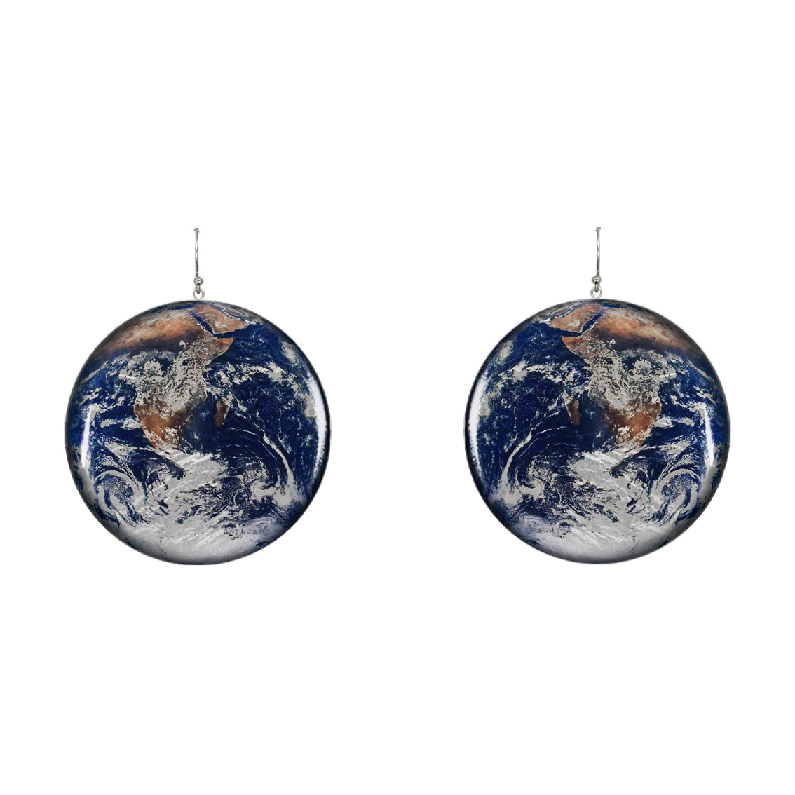 PLANET EARTH DISC LARGE STATEMENT EARRINGS - ST032