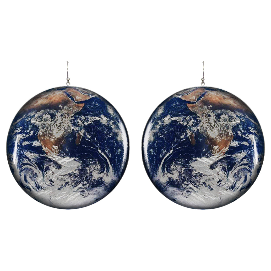 PLANET EARTH DISC X LARGE STATEMENT EARRINGS - ST036
