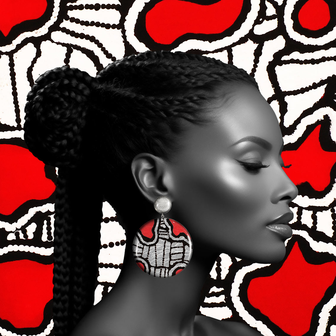 AMELIA CIRCLE LARGE STATEMENT EARRINGS - ST041