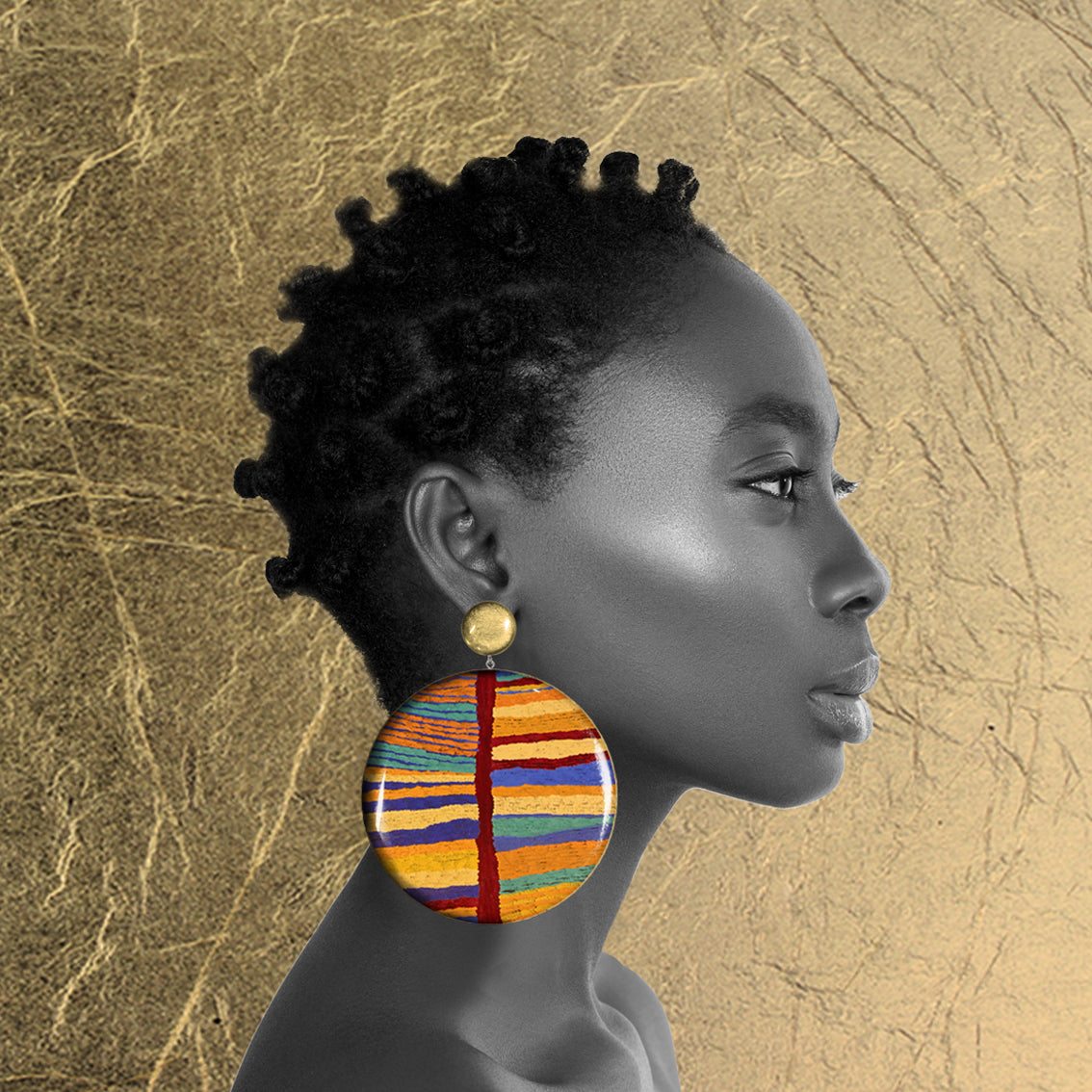 JUDY DOUBLE DISC X LARGE STATEMENT EARRINGS - ST043