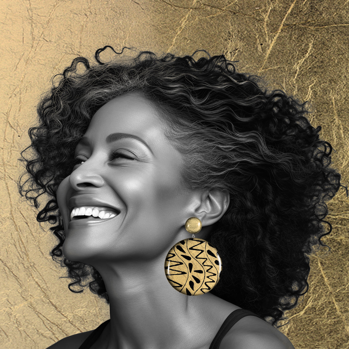 URSULA DOUBLE DISC LARGE STATEMENT EARRINGS - ST040