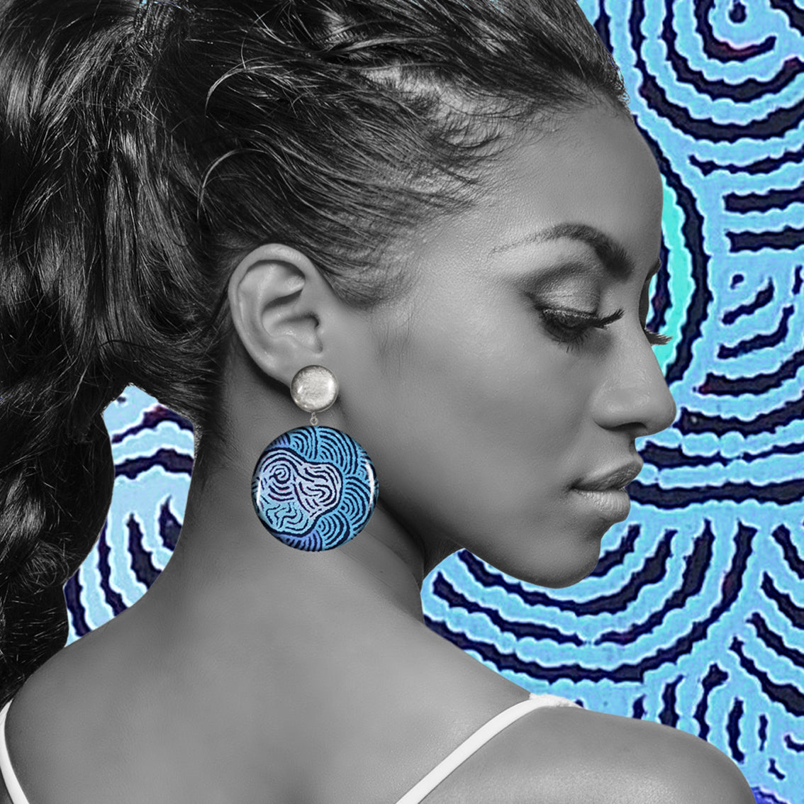 KIRSTY DOUBLE DISC MEDIUM STATEMENT EARRINGS - ST037