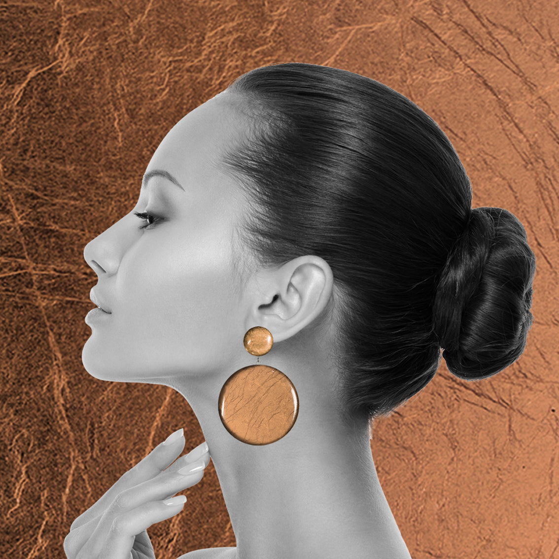 ASTRE DOUBLE DISC MEDIUM STATEMENT EARRINGS - ST039