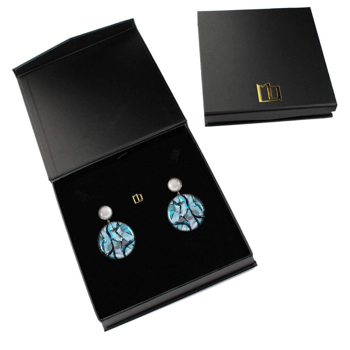 ENTREMELES DOUBLE DISC MEDIUM STATEMENT EARRINGS - ST038