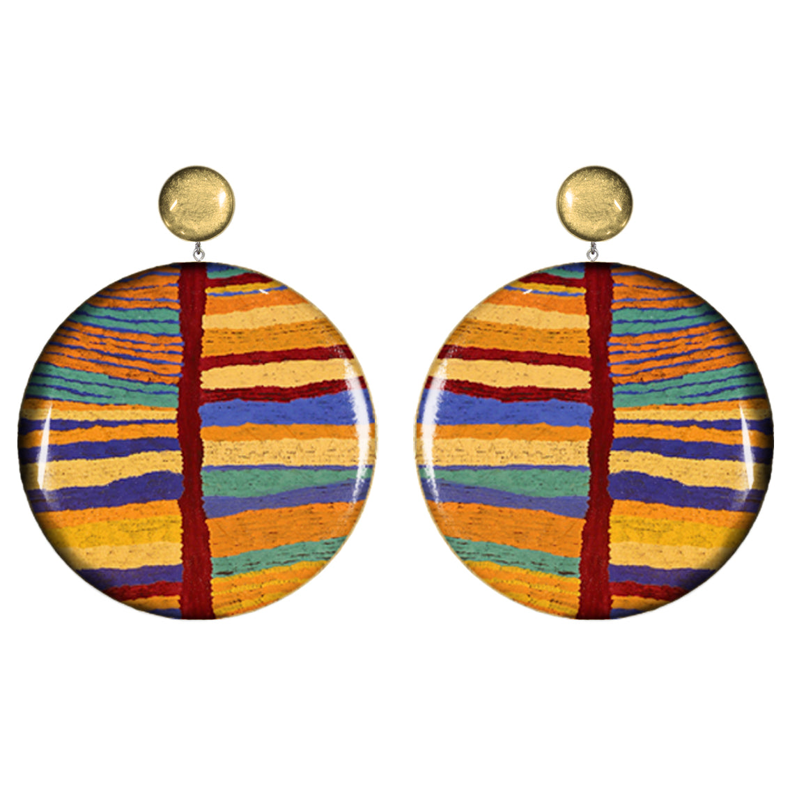 JUDY DOUBLE DISC X LARGE STATEMENT EARRINGS - ST043