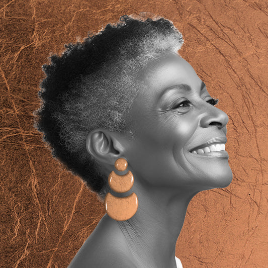 MOON ECLIPSE 3 LEVELS STATEMENT EARRINGS - ST014