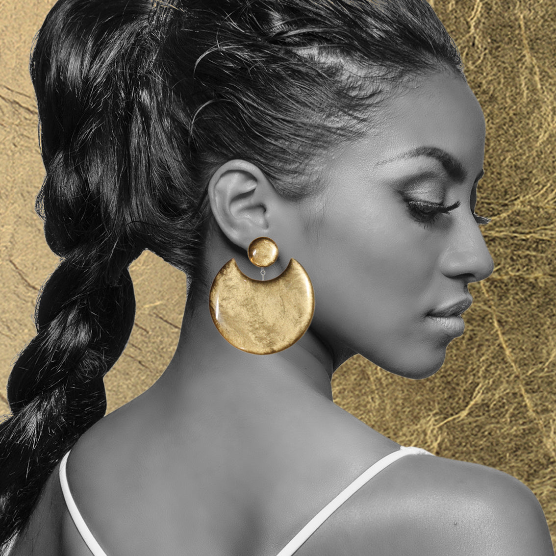 MOON ECLIPSE LARGE STATEMENT EARRINGS - ST010