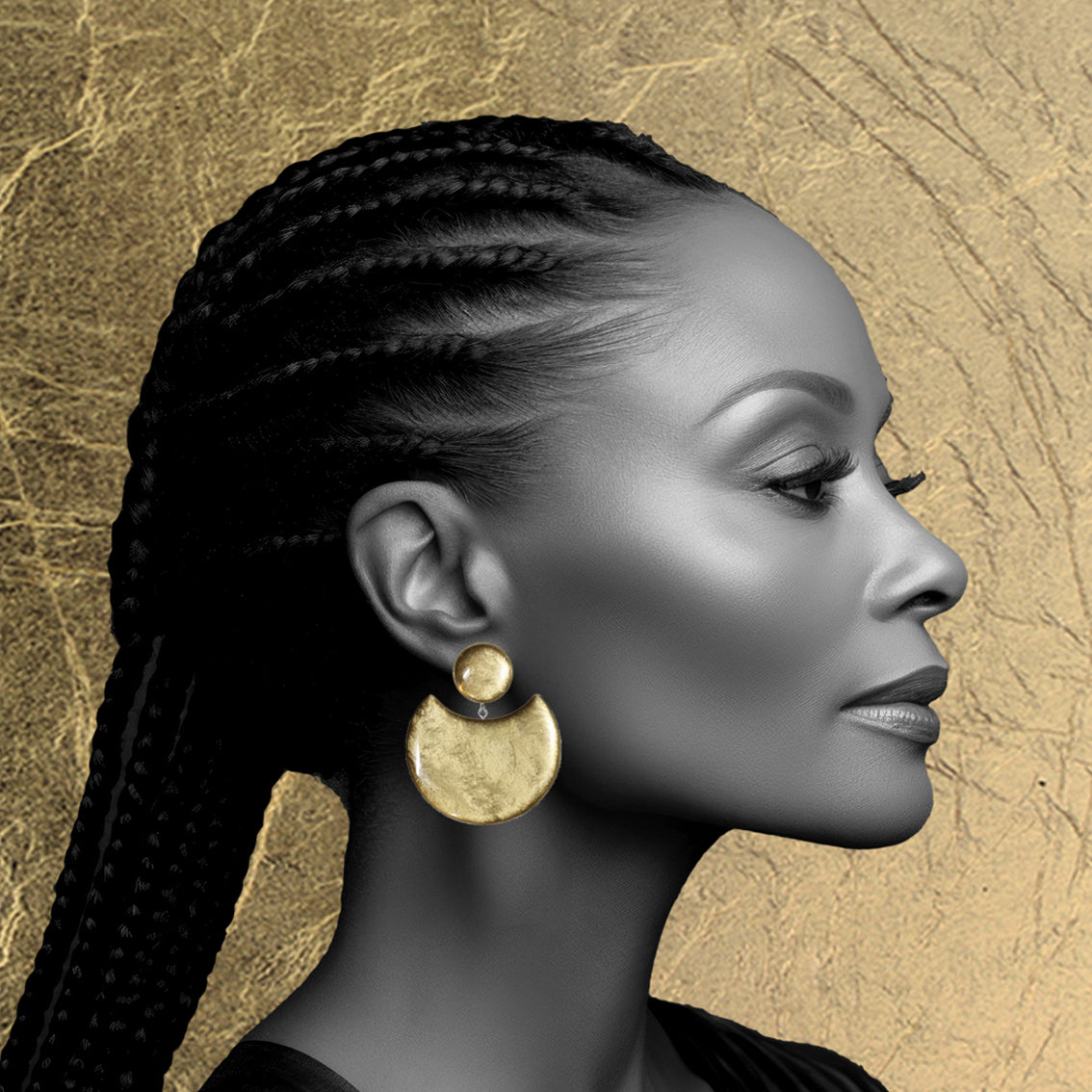 MOON ECLIPSE MEDIUM STATEMENT EARRINGS - ST008