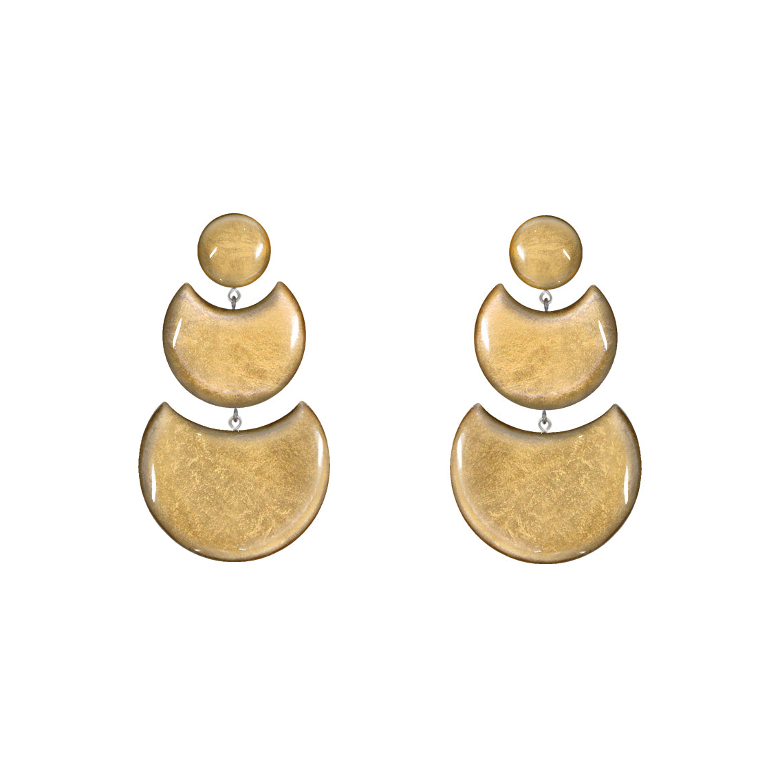 MOON ECLIPSE 3 LEVELS STATEMENT EARRINGS - ST014