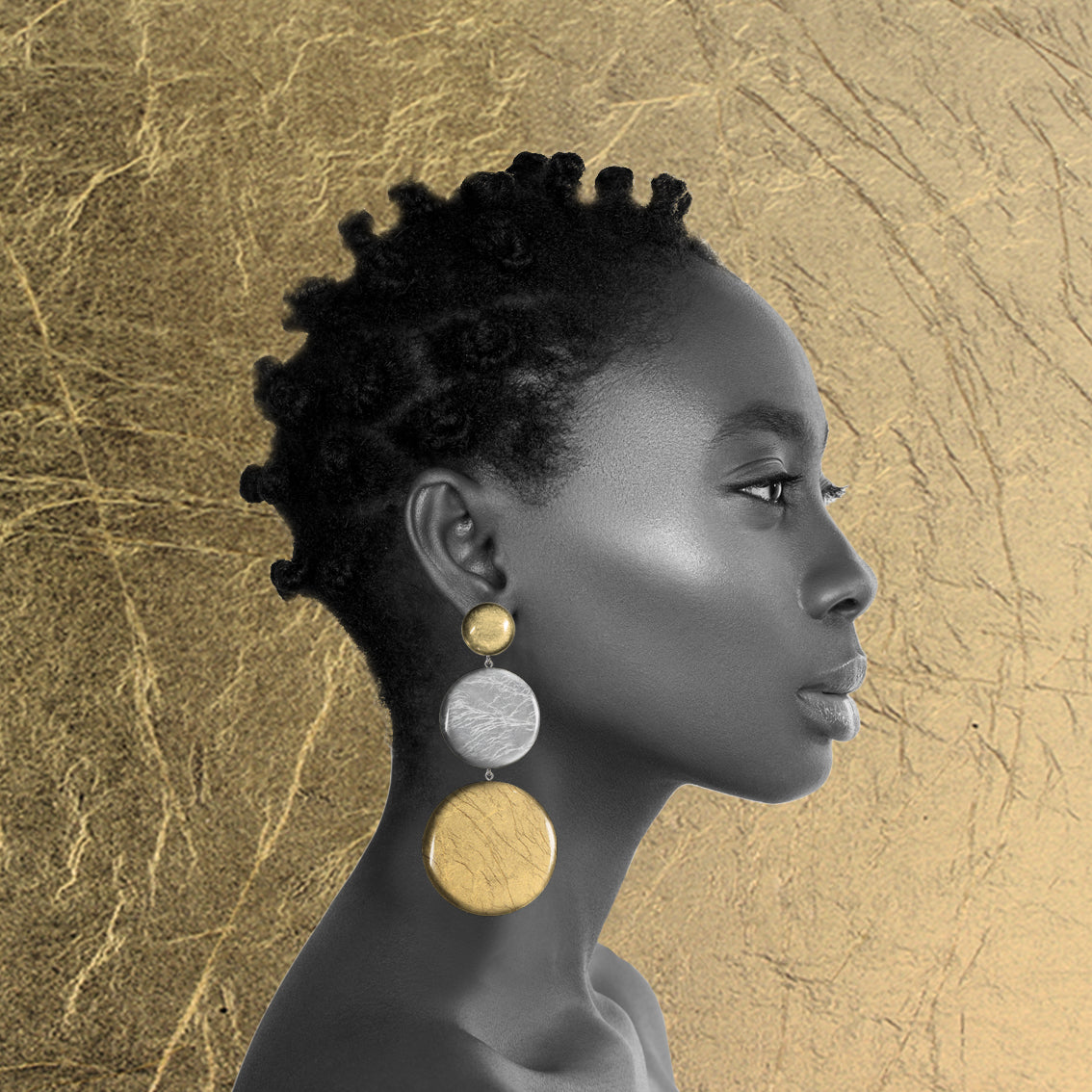 ASTRE TRIPLE DISC STATEMENT EARRINGS - ST047