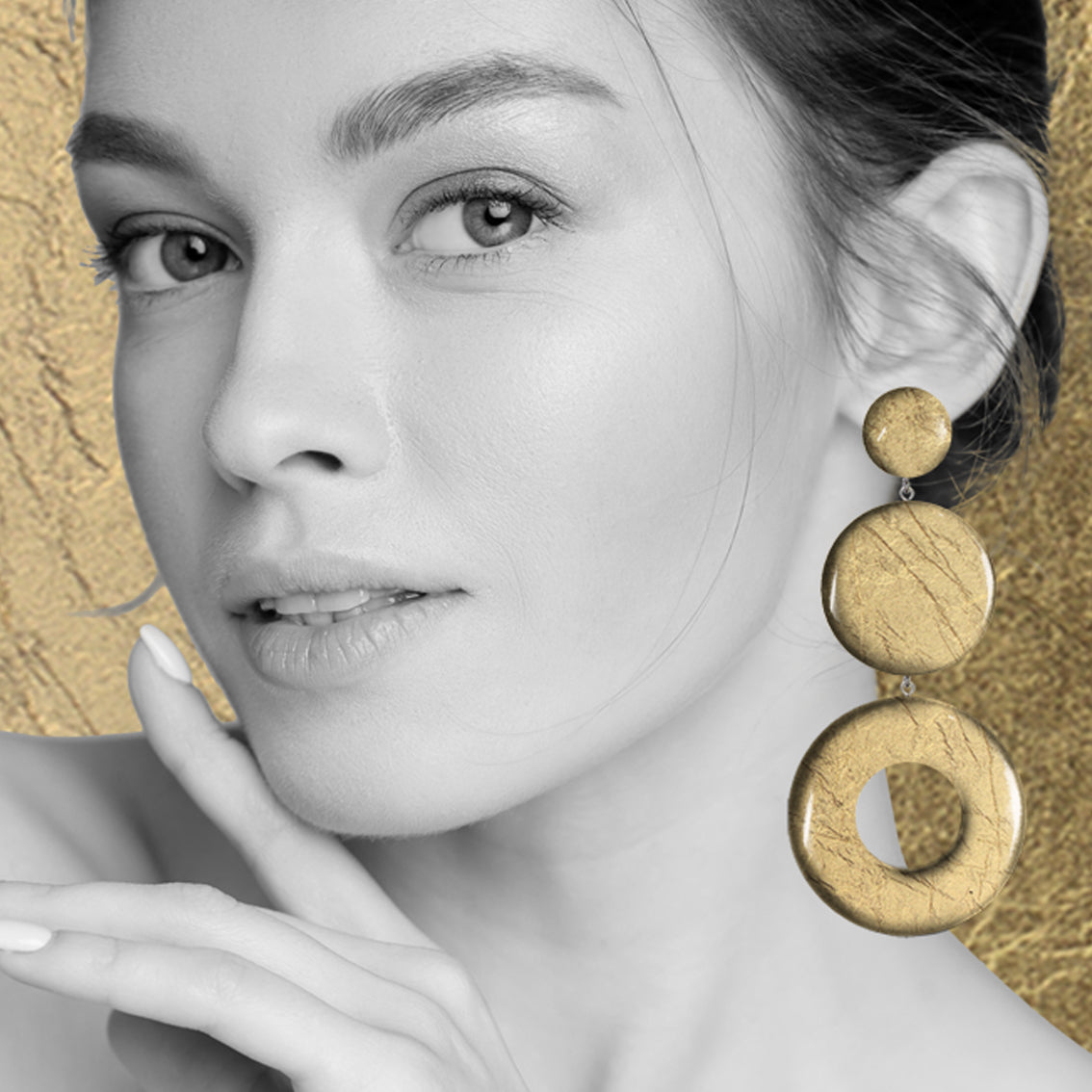 ASTRE TRIPLE OPEN  DISC STATEMENT EARRINGS - ST053