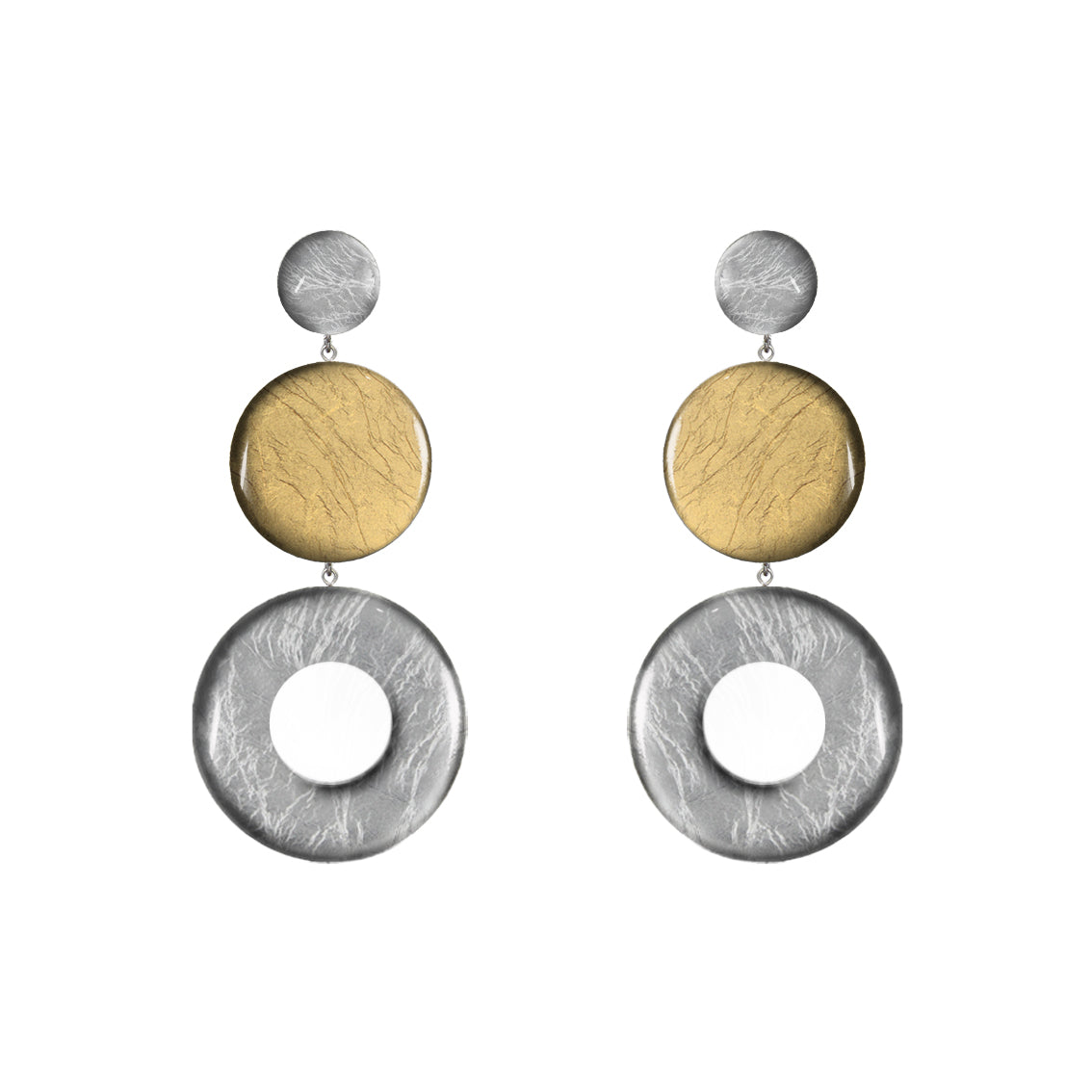 ASTRE TRIPLE OPEN  DISC STATEMENT EARRINGS - ST053