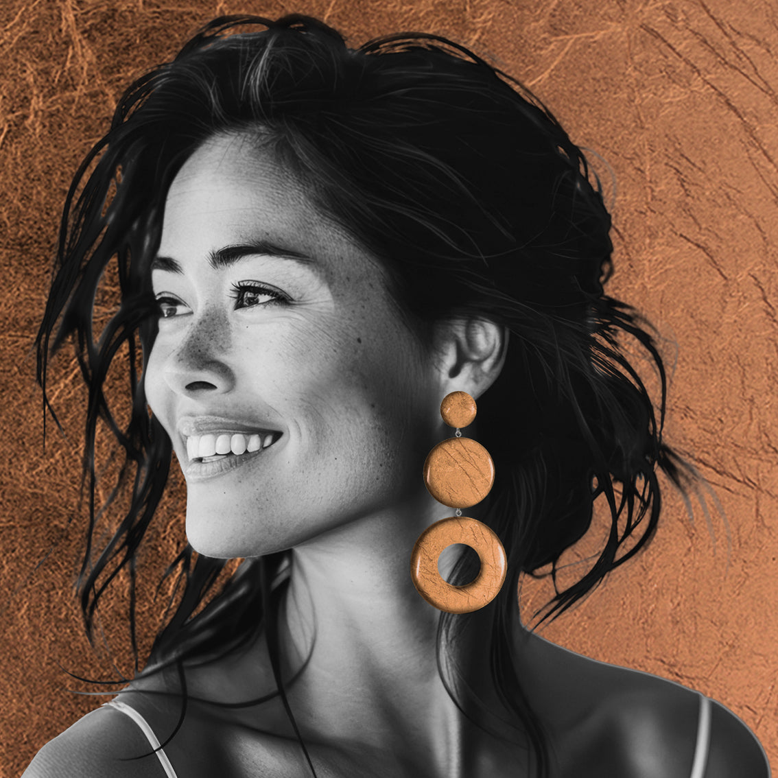 ASTRE TRIPLE OPEN  DISC STATEMENT EARRINGS - ST053