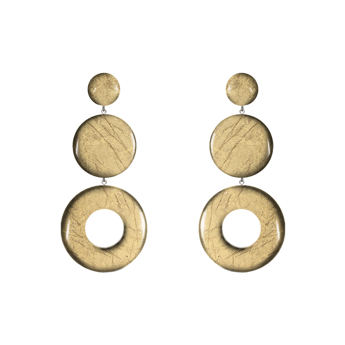 ASTRE TRIPLE OPEN  DISC STATEMENT EARRINGS - ST053