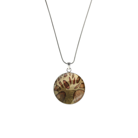 NAKED TREE CIRCLE PENDANT ON A CHAIN NECKLACE - M206S - on Satchel
