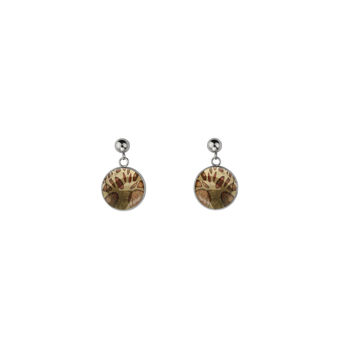 NAKED TREE EARTHY DANGLE DROP CIRCLE EARRINGS - M204S - on Satchel