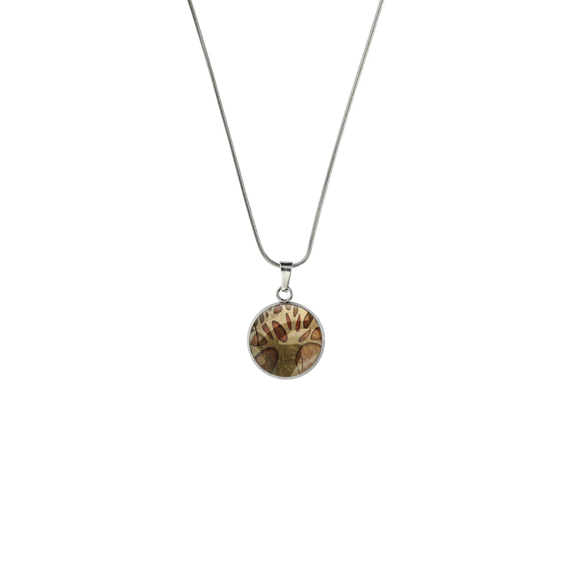 NAKED TREE XS CIRCLE PENDANT ON A CHAIN NECKLACE - M205S - on Satchel