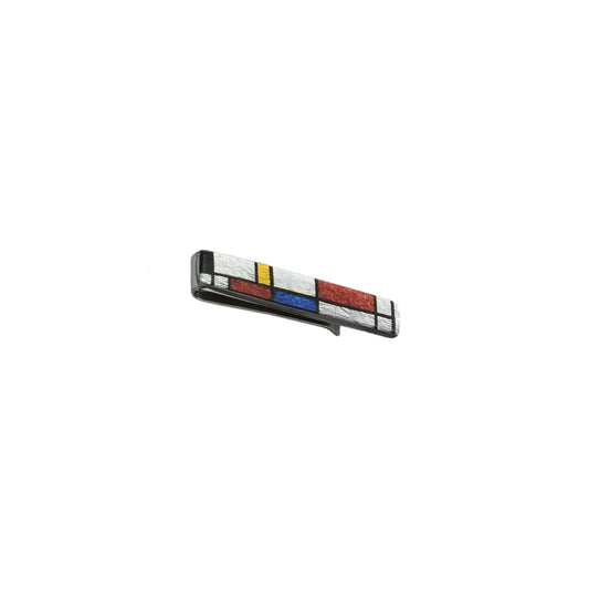 ODE TO MONDRIAN POP ART ABSTRACT PRIMARY COLORS ELEGANT TIE-CLIP - D275