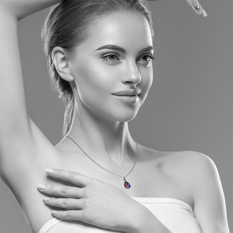 OTTO STAR BLUE XS DROP PENDANT ON A CHAIN NECKLACE - SD481 - in Circle Box