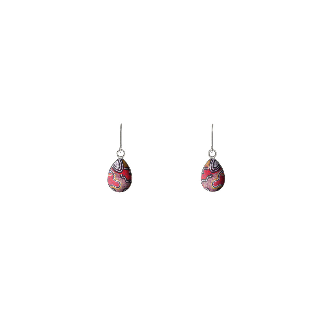 OTTO BUSH TOMATO RED AND BLUE XS DROP EARRINGS - SD384S - on Satchel