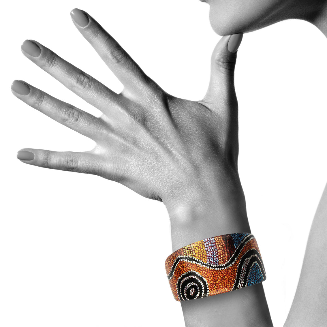 STAR ORANGE ADJUSTABLE WIDE BRACELET - SD210