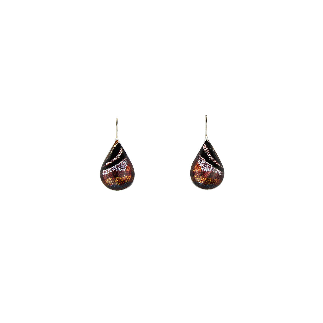 OTTO DANDLE DROP STAR DOMED ORANGE EARRINGS - SD194