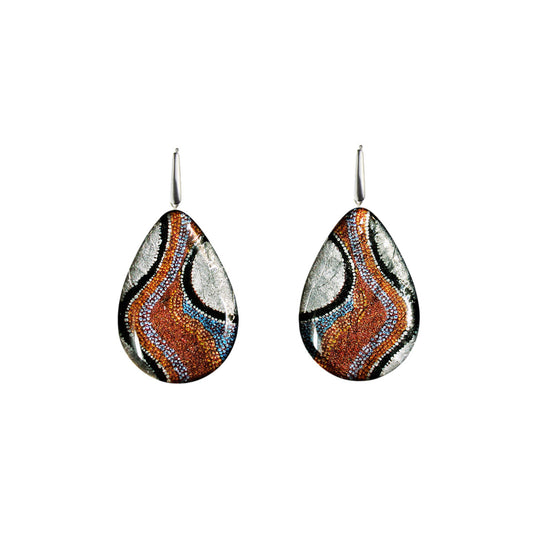 OTTO DANDLE DROP STAR STATEMENT XXL ORANGE EARRINGS - SD198